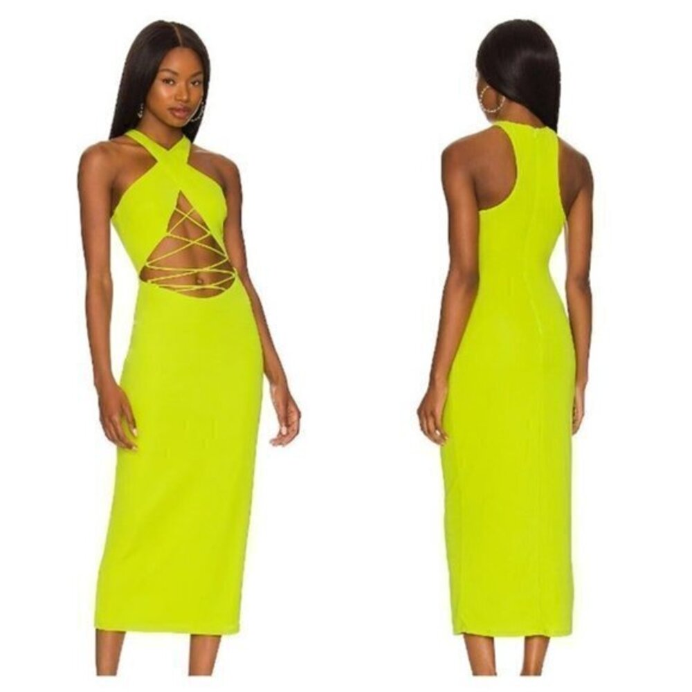 NBD Luca Midi Dress - Acid Green